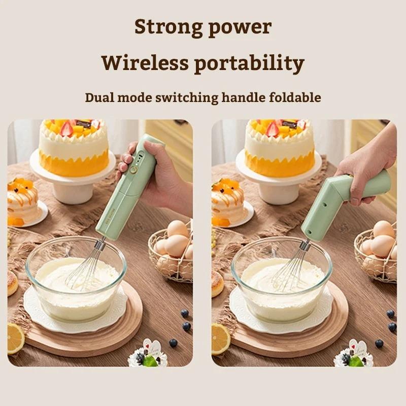 Wireless DoubleHead Electric Egg Beater Foldable Handheld Baking Mixer 4