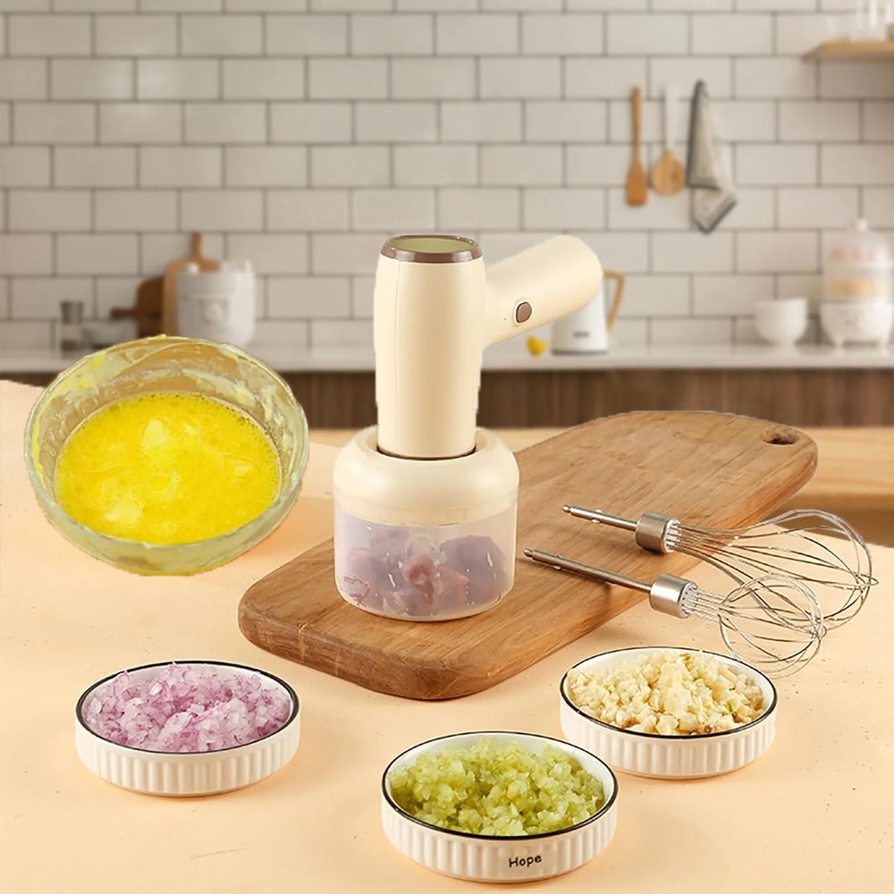 Cordless 2 In 1 Electric Garlic Chopper And Egg Beater Mixer 1