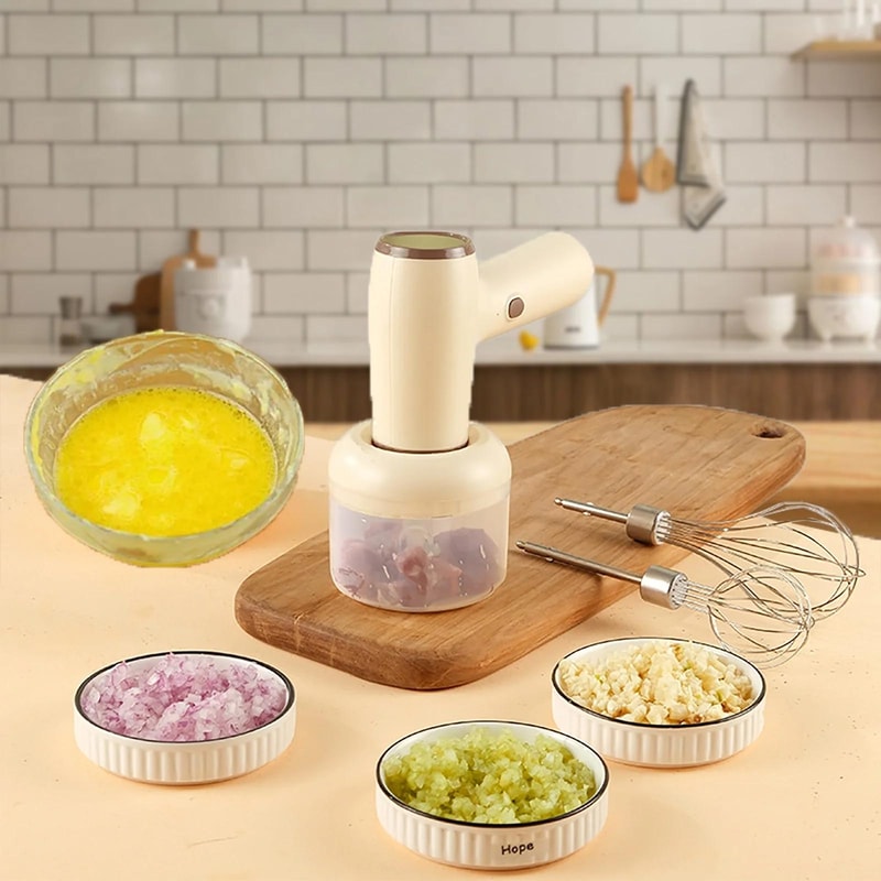 Cordless 2 In 1 Electric Garlic Chopper And Egg Beater Mixer 1