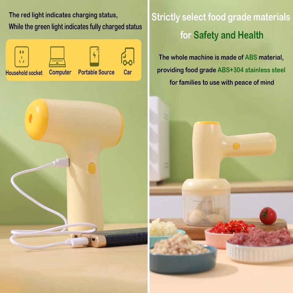 Cordless 2 In 1 Electric Garlic Chopper And Egg Beater Mixer 5