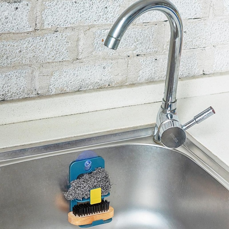 Kitchen Sink Organizer Sponge Holder Drain Rack For Steel Balls And Scrubbers 3