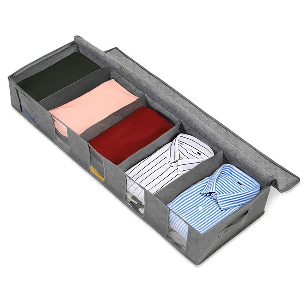 Foldable Under Bed Storage Bag for Quilts Clothes and Bedding