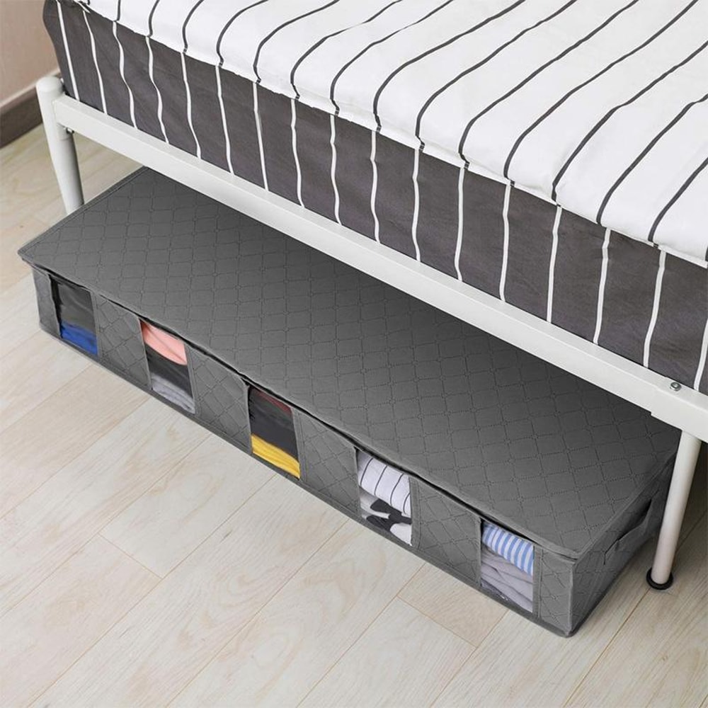 Foldable Under Bed Storage Bag for Quilts Clothes and Bedding