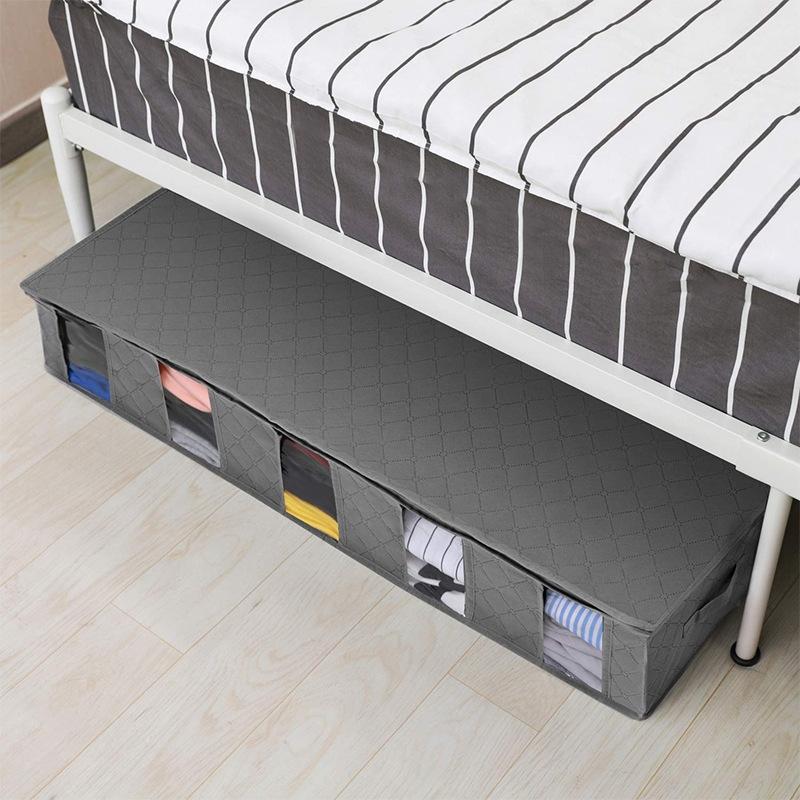 Foldable Under Bed Storage Bag for Quilts Clothes and Bedding