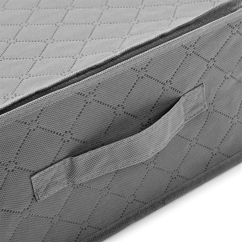 Foldable Under Bed Storage Bag for Quilts Clothes and Bedding