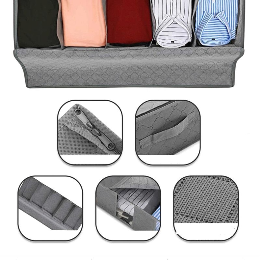 Foldable Under Bed Storage Bag for Quilts Clothes and Bedding