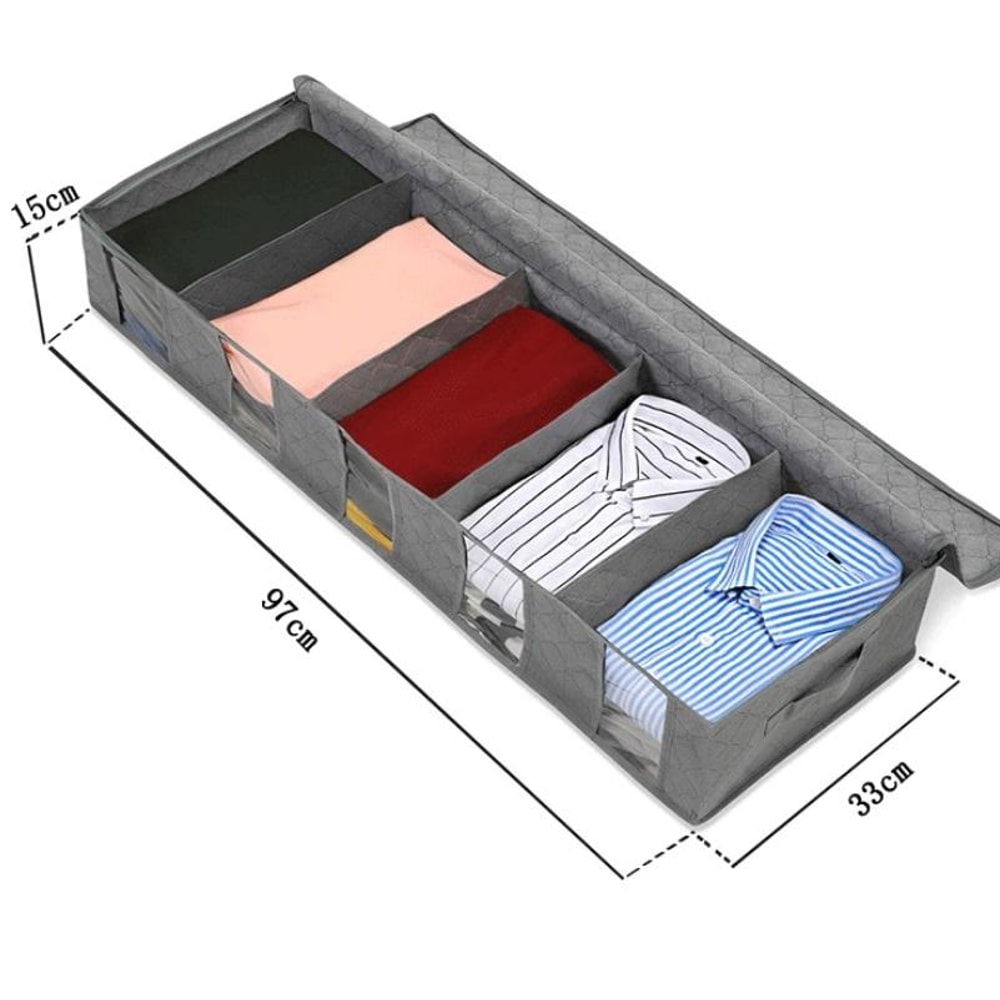 Foldable Under Bed Storage Bag for Quilts Clothes and Bedding