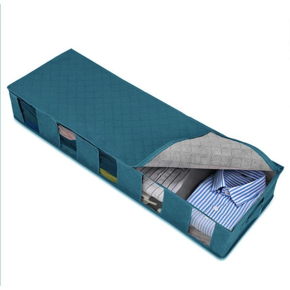 Foldable Under Bed Storage Bag for Quilts Clothes and Bedding