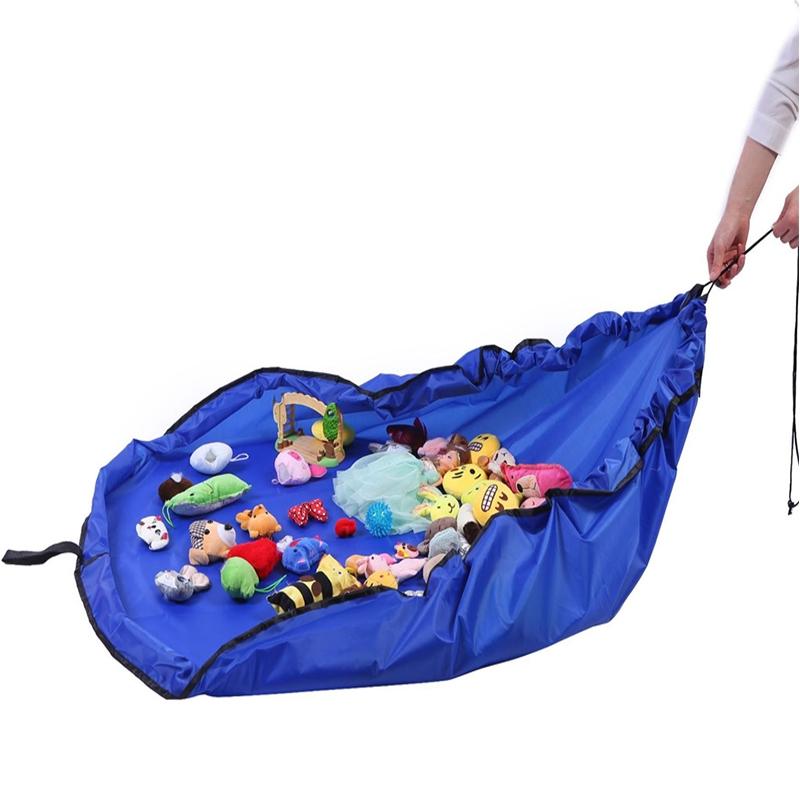 Portable Kids Toy Storage Bag 100cm Green Drawstring Play Mat Organizer 4