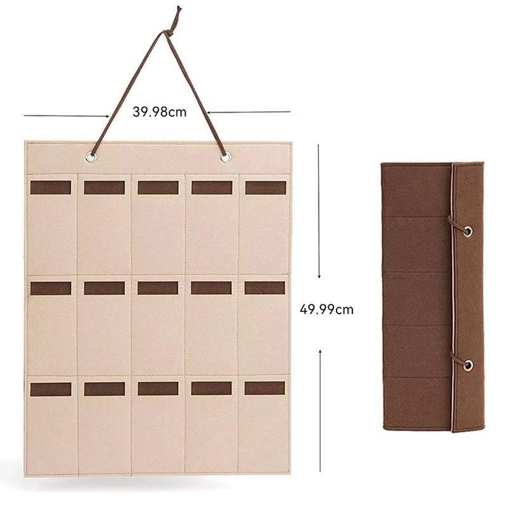 Felt Hanging Sunglasses Organizer 15 Slot Behind Door Eyeglasses Storage Bag 3
