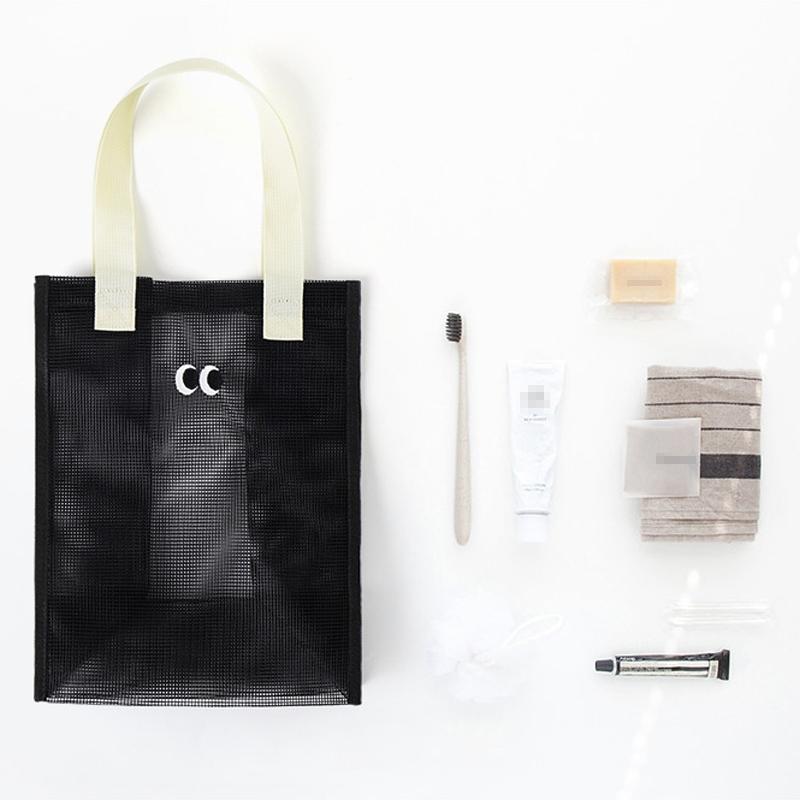 Cute Eyes Mesh Beach Bag Portable Swim And Toiletry Storage Tote 2