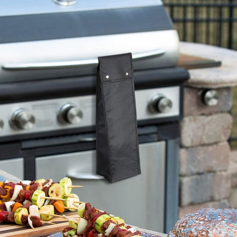 Portable BBQ Tool Storage Bag Oxford Cloth Foldable Barbecue Utensil Organizer