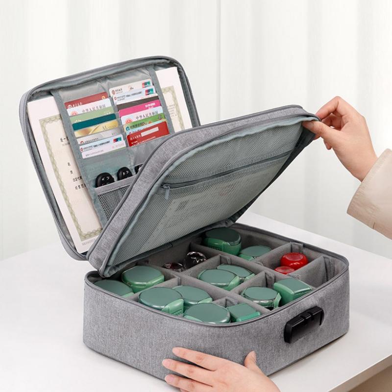 Lockable Stamp And Business License Organizer With Portable Document Storage 4