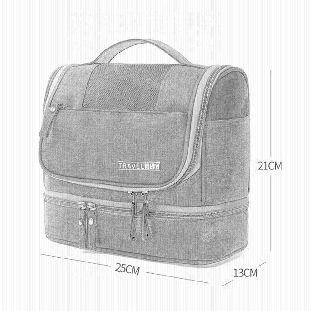Large Capacity Waterproof Travel Makeup Bag with Hook and Wet Dry Separation