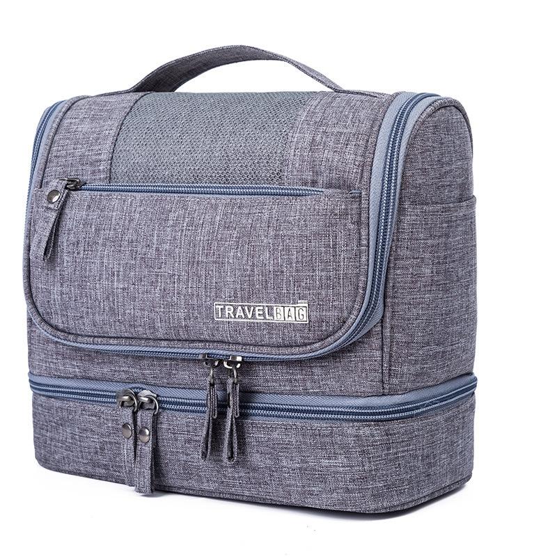 Large Capacity Waterproof Travel Makeup Bag with Hook and Wet Dry Separation