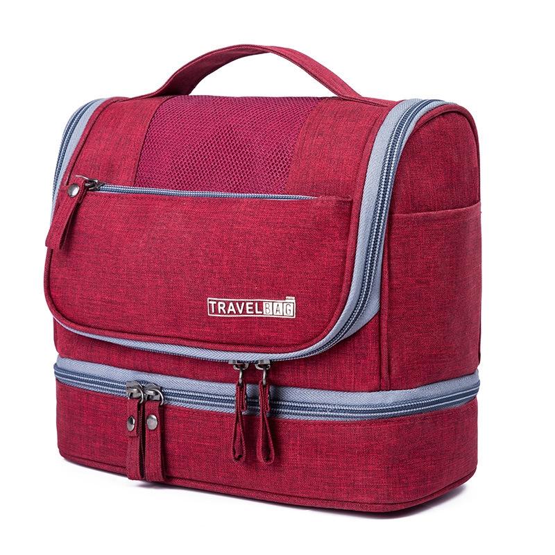 Large Capacity Waterproof Travel Makeup Bag with Hook and Wet Dry Separation
