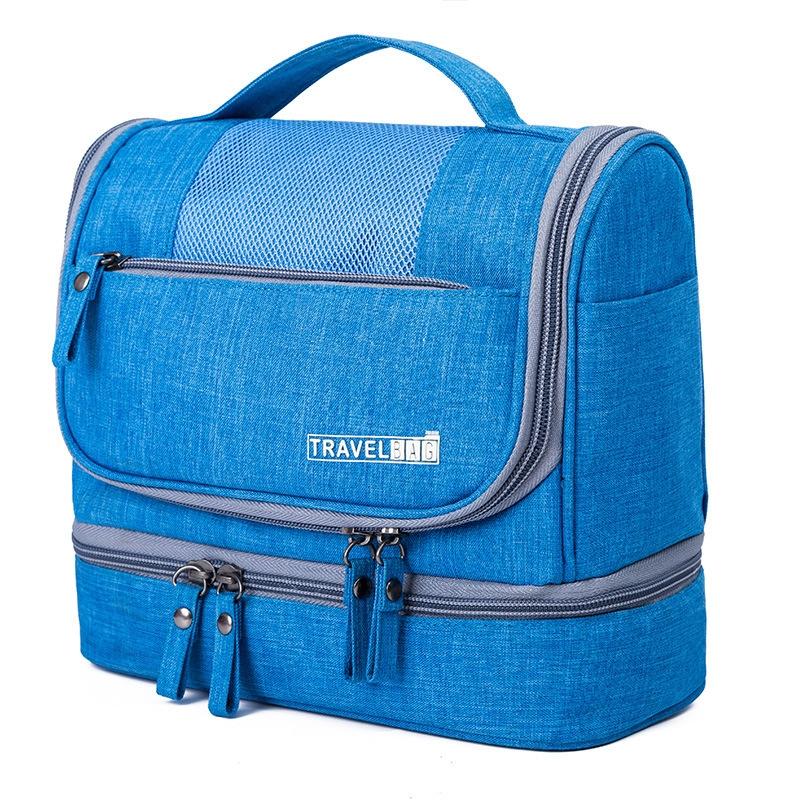 Large Capacity Waterproof Travel Makeup Bag with Hook and Wet Dry Separation