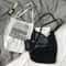 Transparent Mesh Shoulder Bag for Students Lightweight Black See Through School Bag