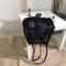 Transparent Mesh Shoulder Bag for Students Lightweight Black See Through School Bag