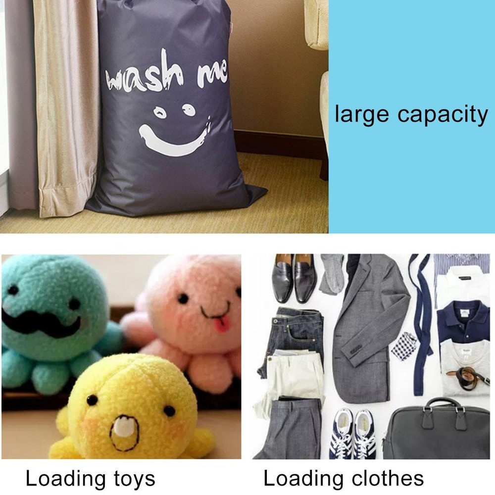 Smile Face Nylon Drawstring Quilt Storage Bag For Clothes And Travel 3