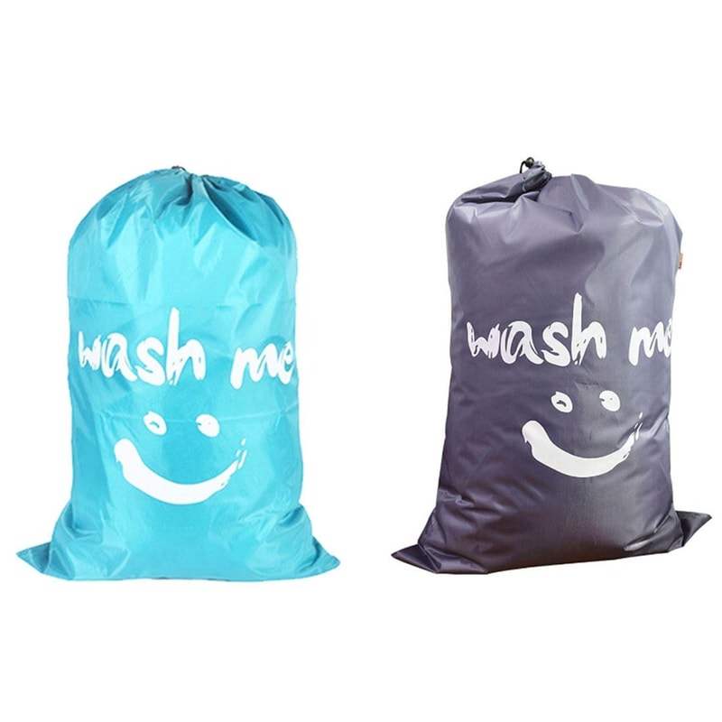 Smile Face Nylon Drawstring Quilt Storage Bag For Clothes And Travel 4