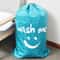 Smile Face Nylon Drawstring Quilt Storage Bag For Clothes And Travel 6