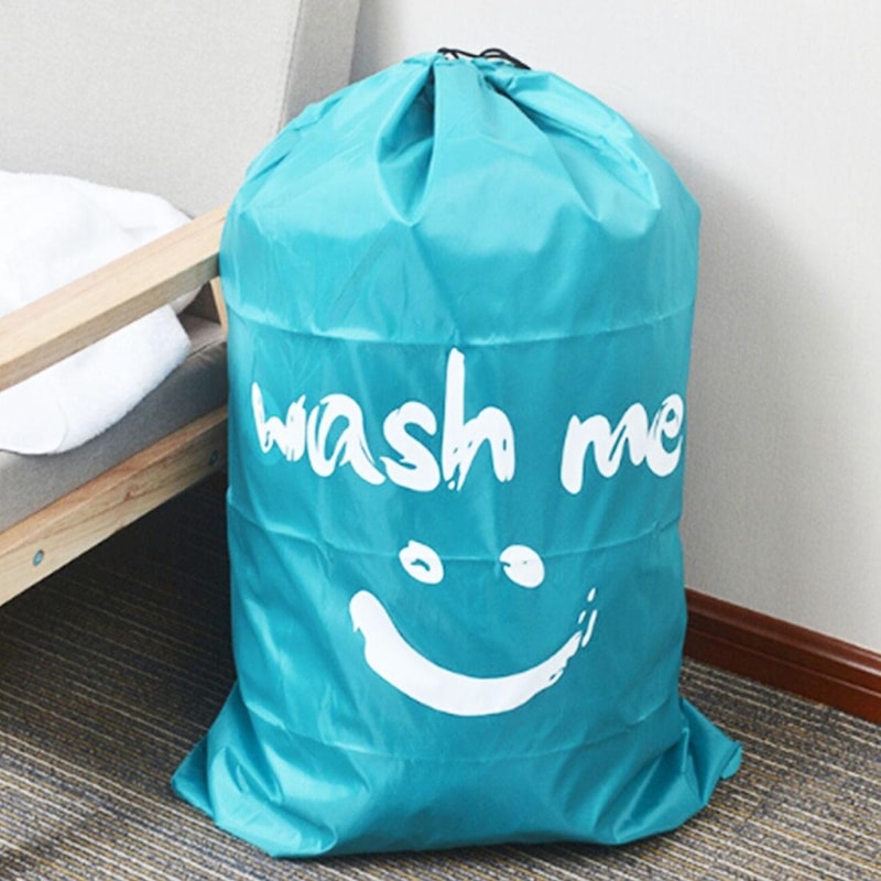 Smile Face Nylon Drawstring Quilt Storage Bag For Clothes And Travel 6