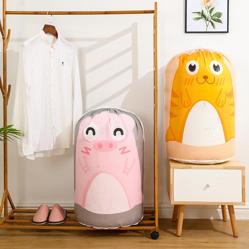 Pig PEVA Quilt Storage Bag Set Dustproof Blanket and Clothing Organizer