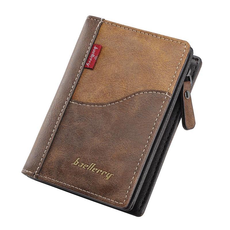 Mens Compact Zipper Wallet with Coin Card Holder