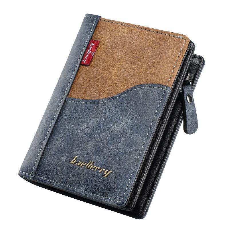 Mens Compact Zipper Wallet with Coin Card Holder
