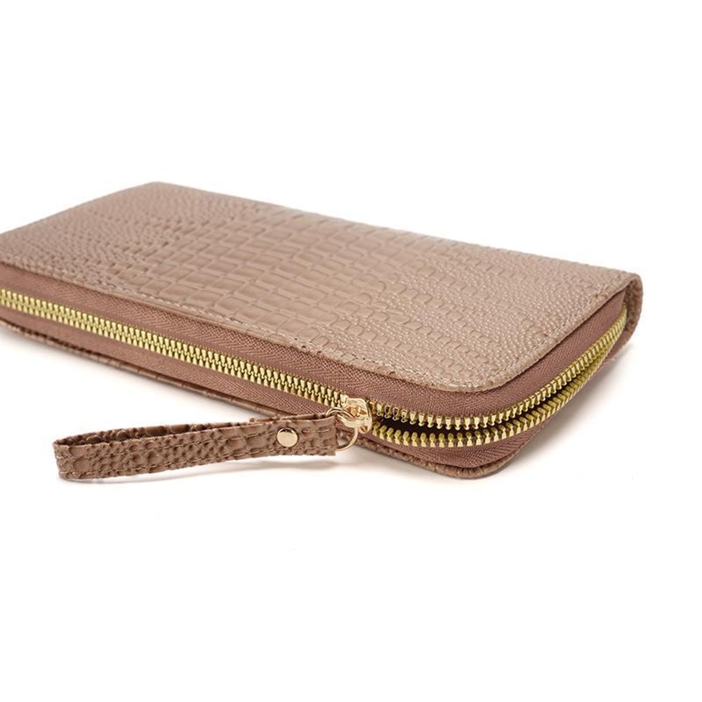 Womens Long Alligator Pattern Wallet Large Capacity MultiCard Wristlet Clutch 2