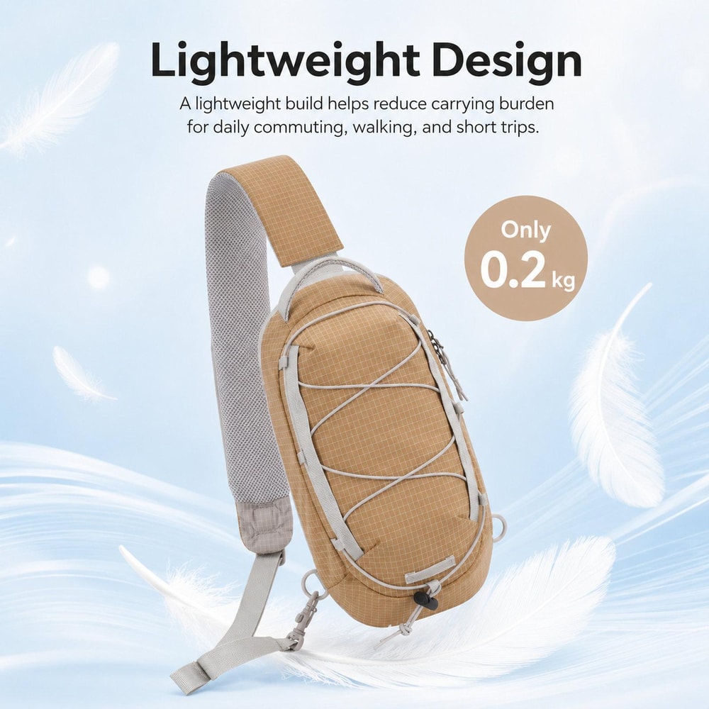 Waterproof Crossbody Bag Lightweight Nylon Chest Bag For Travel And Outdoor Use 3