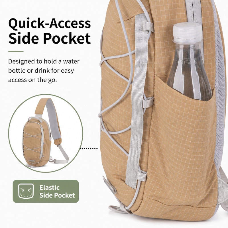 Waterproof Crossbody Bag Lightweight Nylon Chest Bag For Travel And Outdoor Use 5