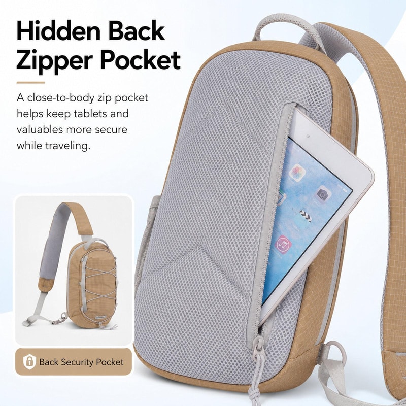 Waterproof Crossbody Bag Lightweight Nylon Chest Bag For Travel And Outdoor Use 6