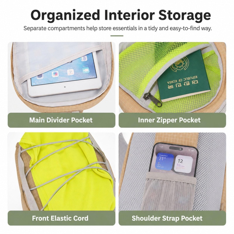 Waterproof Crossbody Bag Lightweight Nylon Chest Bag For Travel And Outdoor Use 7