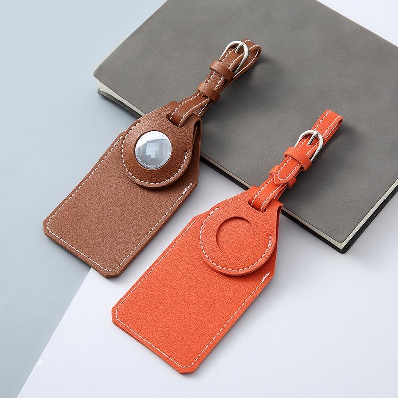 PU Leather AirTag Luggage Tag Holder For Travel Bags 2