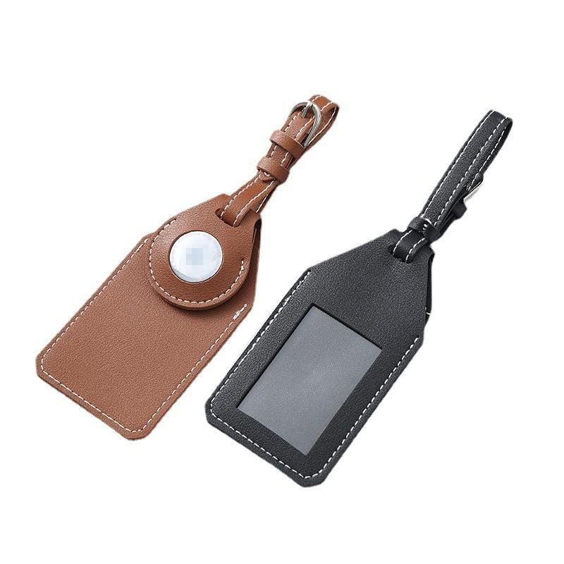 PU Leather AirTag Luggage Tag Holder For Travel Bags 3