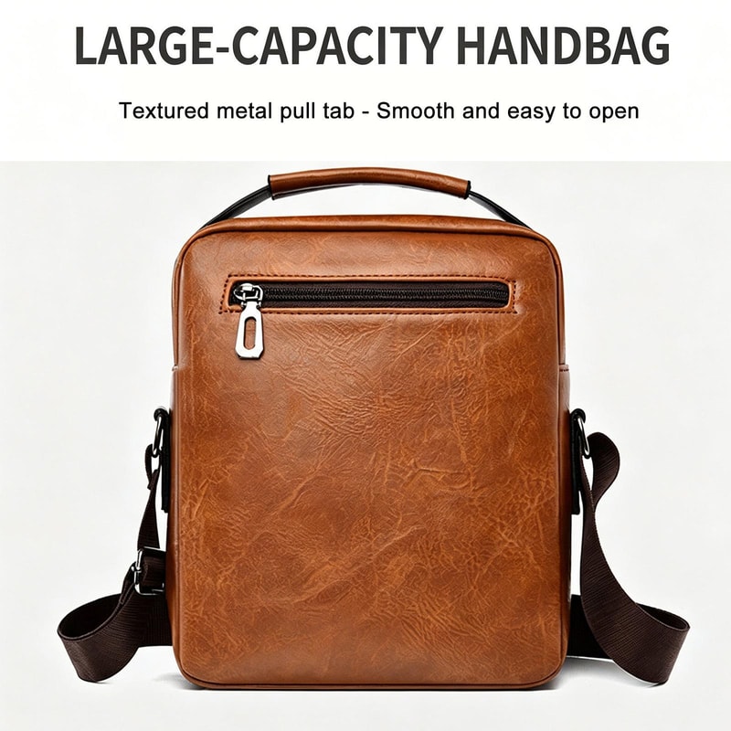 Mens Crossbody Bag Large Capacity Vertical Briefcase For Work Travel And Daily Carry 1