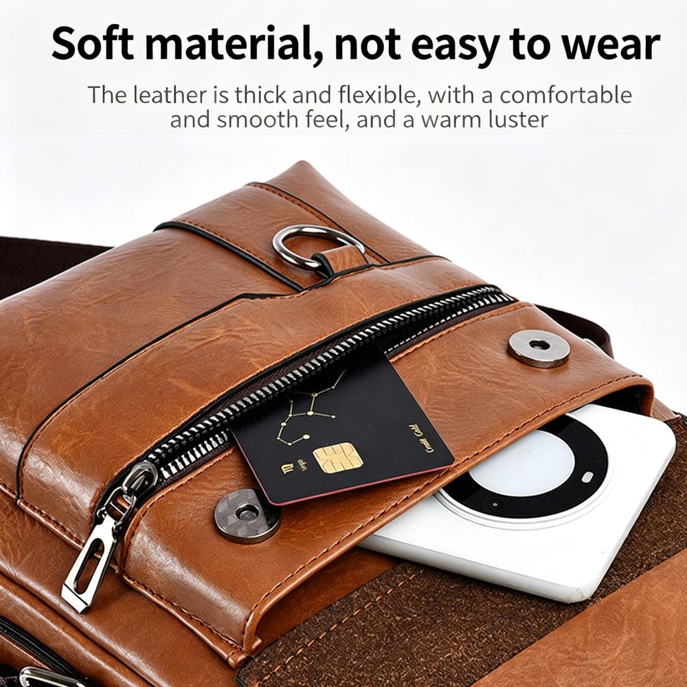 Mens Crossbody Bag Large Capacity Vertical Briefcase For Work Travel And Daily Carry 3