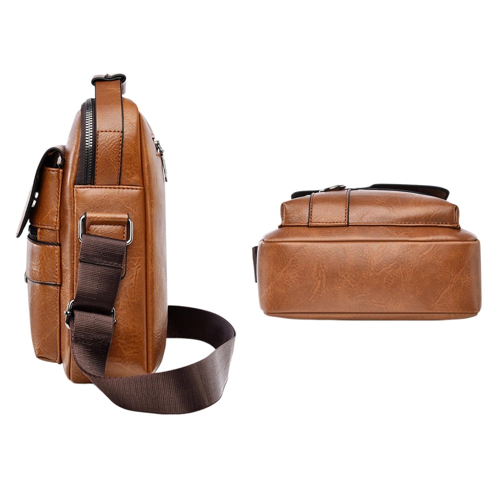 Mens Crossbody Bag Large Capacity Vertical Briefcase For Work Travel And Daily Carry 5