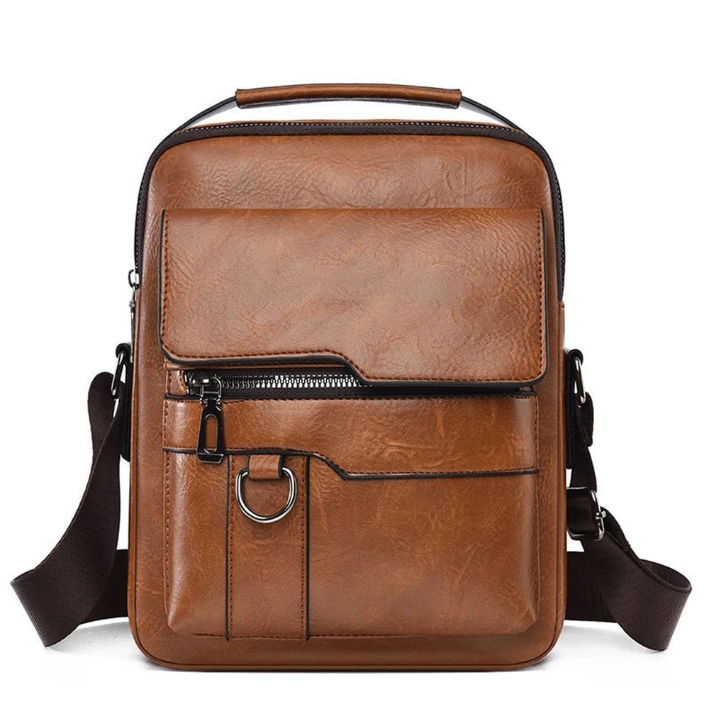 Mens Crossbody Bag Large Capacity Vertical Briefcase For Work Travel And Daily Carry 7