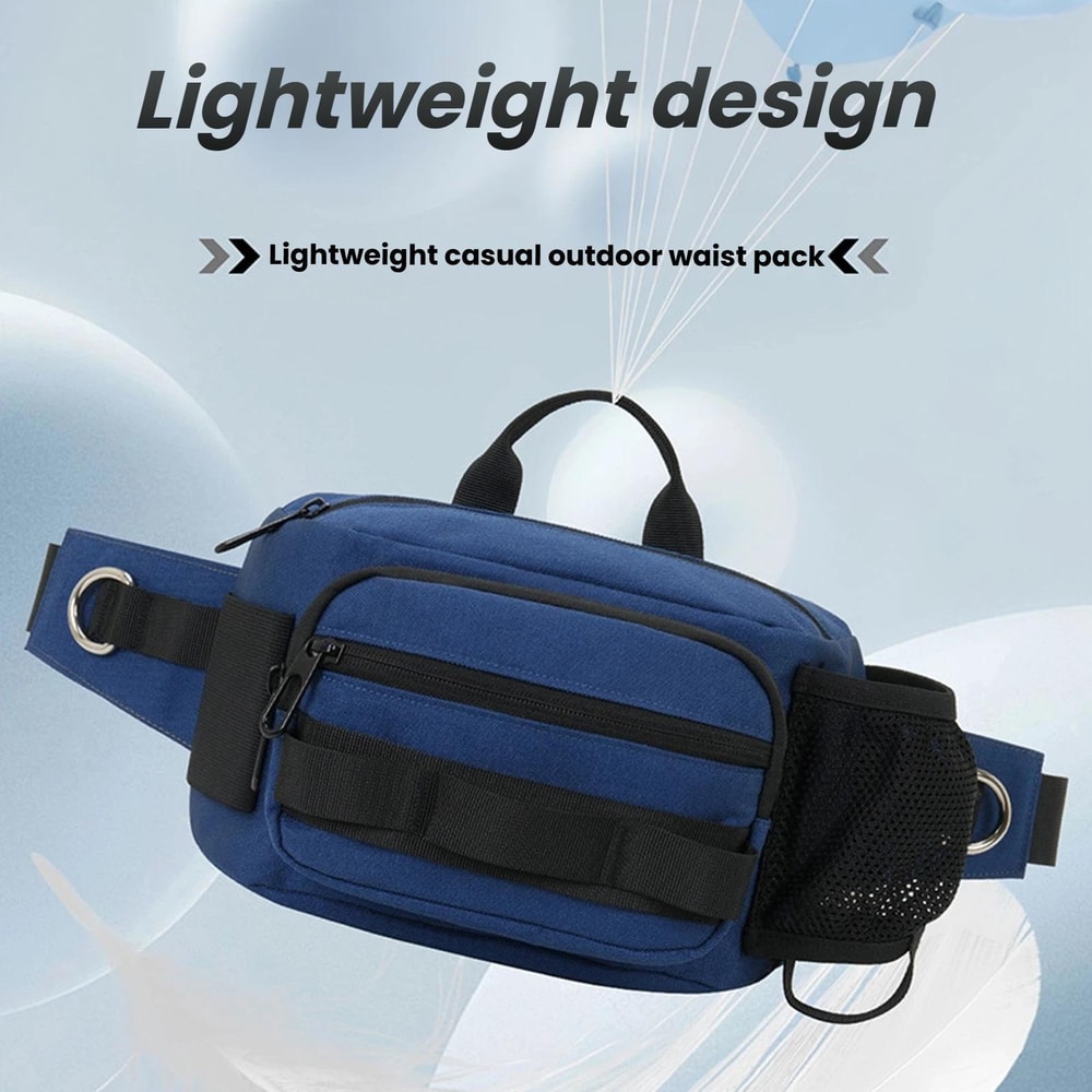 Waterproof Hiking Waist Pack With Bottle Holder Large Capacity Fitness Bag 10