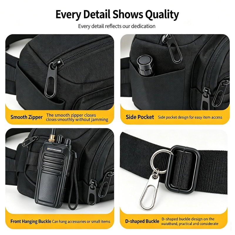Waterproof Hiking Waist Pack With Bottle Holder Large Capacity Fitness Bag 5