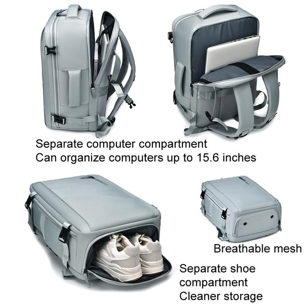 Large Capacity Travel Backpack With Laptop And Shoe Compartments 5