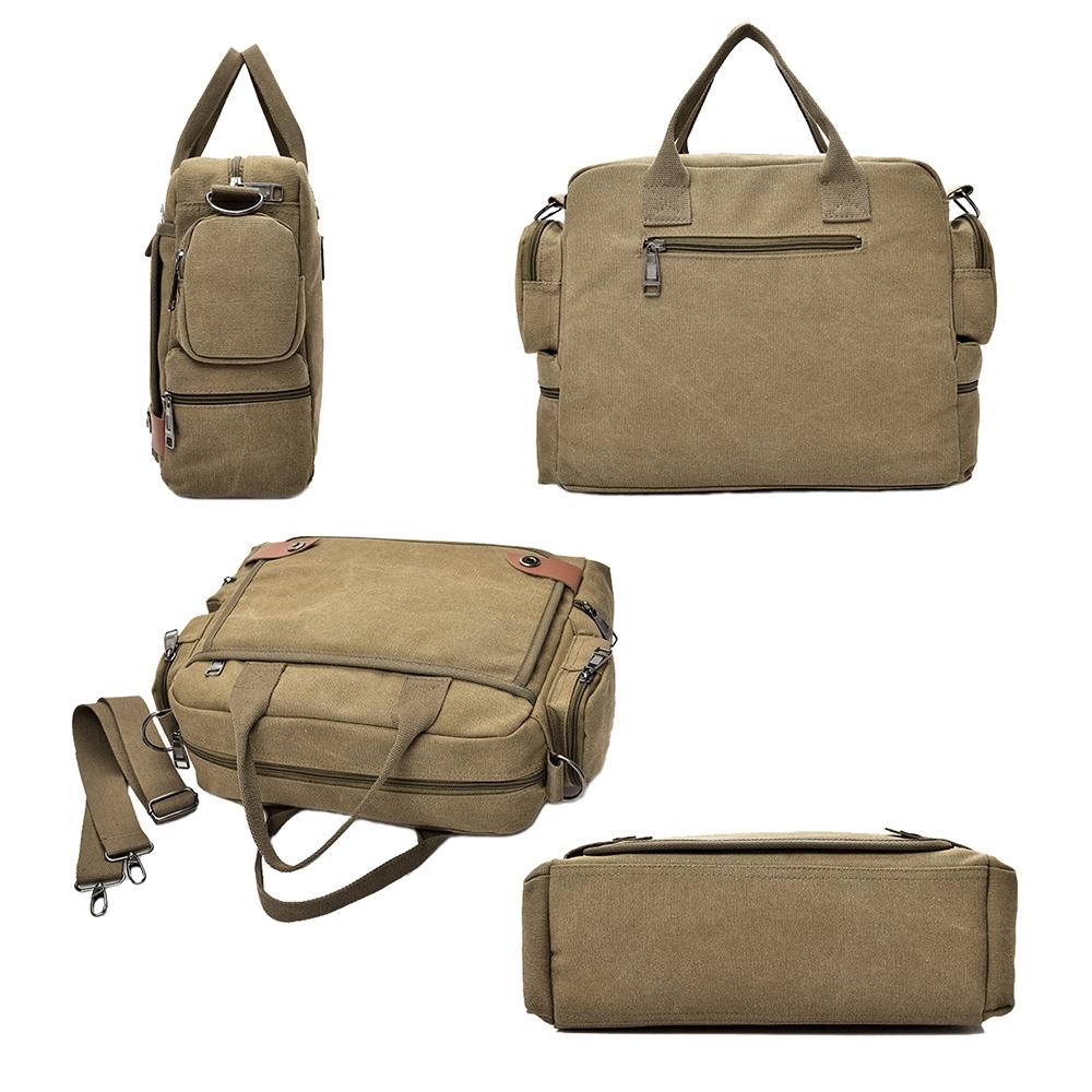 Waterproof Canvas Laptop Shoulder Bag With Anti Theft Storage 1