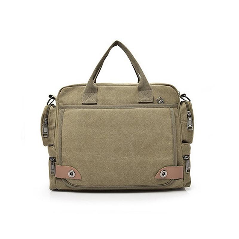 Waterproof Canvas Laptop Shoulder Bag With Anti Theft Storage 7
