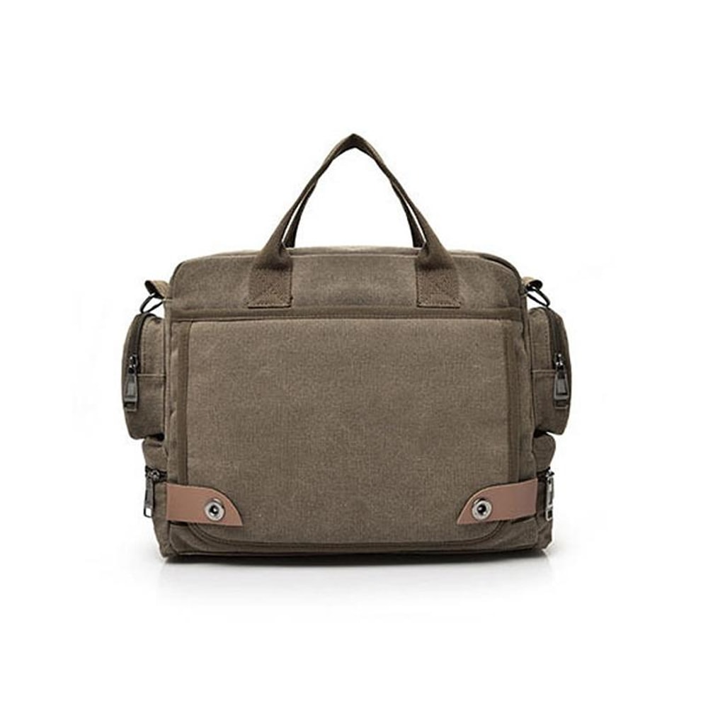 Waterproof Canvas Laptop Shoulder Bag With Anti Theft Storage 8
