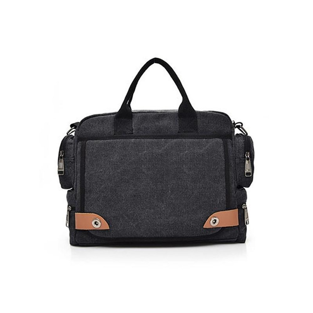 Waterproof Canvas Laptop Shoulder Bag With Anti Theft Storage 10