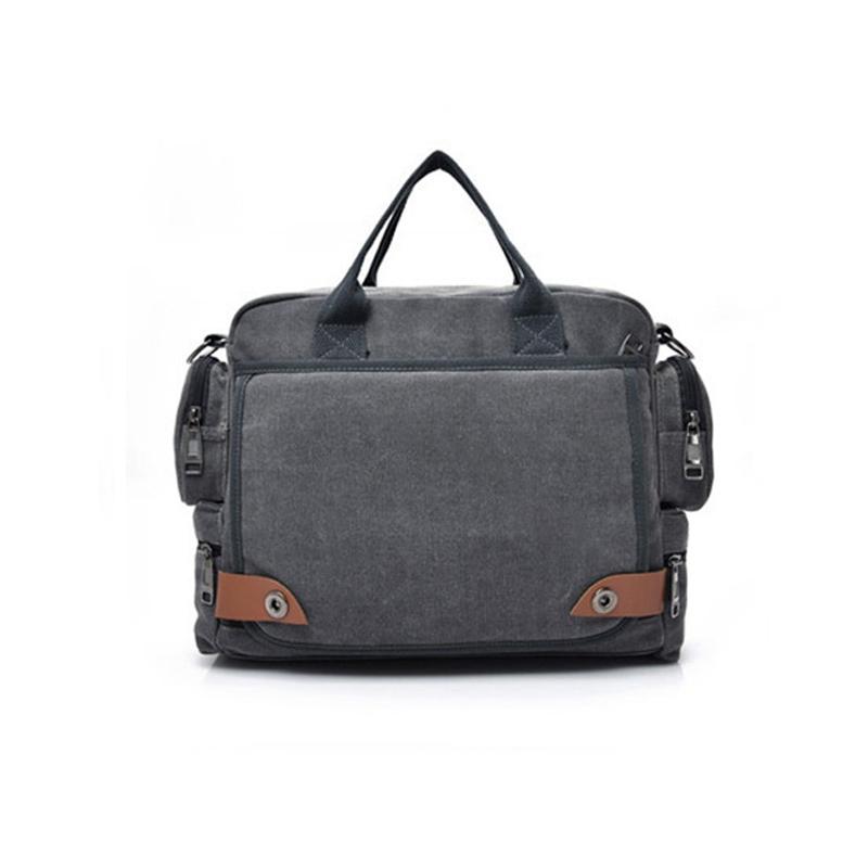 Waterproof Canvas Laptop Shoulder Bag With Anti Theft Storage 9