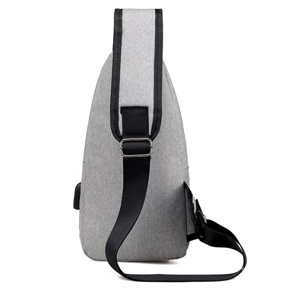Men Chest Bag with USB Port Lightweight Crossbody Shoulder Sling